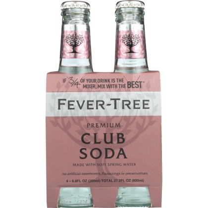 FEVER-TREE: Club Soda Bottle 4x6.8 oz Bottles, 27.2 Oz