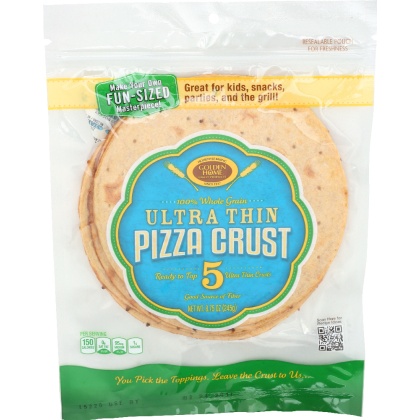 GOLDEN HOME: 100% Whole Grain Ultra Thin Pizza Crust 7-Inch, 8.75 oz