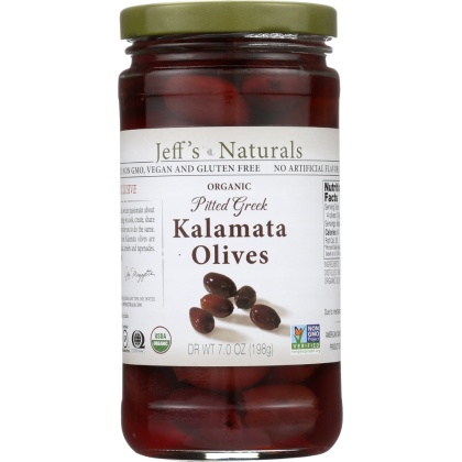 JEFF\'S NATURALS: Organic Pitted Whole Greek Kalamata Olives, 7 oz