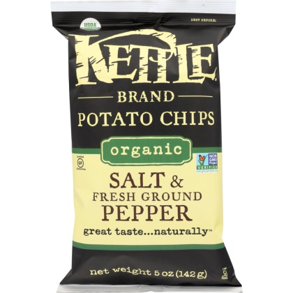 KETTLE FOODS: Salt & Fresh Ground Pepper Organic Potato Chips, 5 oz