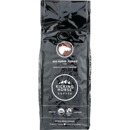 KICKING HORSE COFFEE: 454 Horse Power Dark Roast Whole Bean, 10 oz