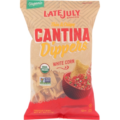 LATE JULY: Chips White Corn Organic Cantina Dippers, 8 oz
