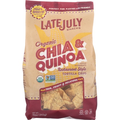 LATE JULY: Organic Chia And Quinoa Restaurant Style Tortilla Chips, 11 oz