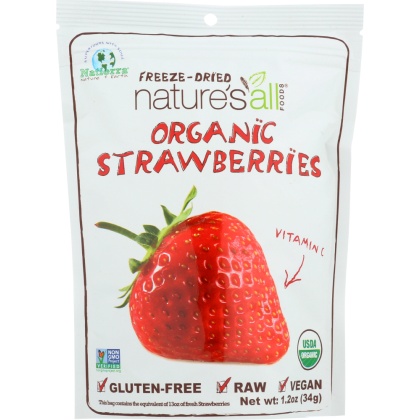 NATIERRA NATURE\'S ALL: Freeze Dried Organic Strawberry, 1.2 oz